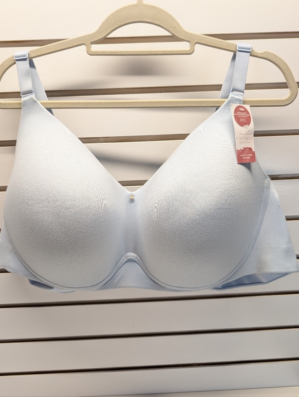 Cacique 50D Invisible Backsmoother Lightly Lined No Wire Light Blue NWT